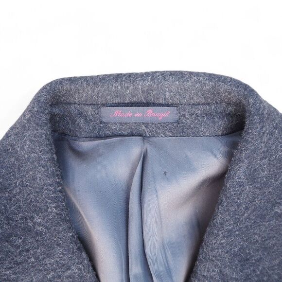Nino Cerruti Cashmere Wool Blend Vintage 3 Button Overcoat Dark Grey Men's 42L - Picture 12 of 13